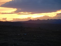 zonsondergang aan het hotel