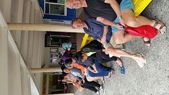 Wachten op de bus.