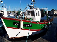 Groene bretonse vissetsboot