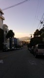 Uitzicht op Alcatraz vanaf Lombard street