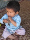op de markt in een dorpje bij Inle Lake