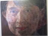 portret van Aung San Suu Kyi