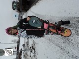 lulu met har nieuwe snowbord