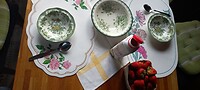 Aardbeien met ongeklopte slagroom