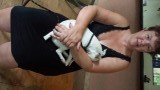 In pjama en de honden waren helemaal van de wap