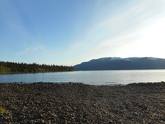 Uitzicht over Atlin Lake