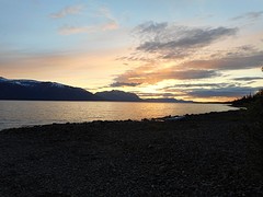 Zonsondergang Atlin Lake