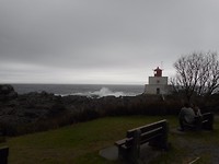 Vuur toren aan de uiterste westpunt van Vancouver Island