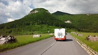 Rijden richting Brasov,onderweg sneeuwschermen