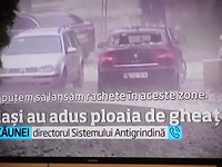 Op het journaal beelden van noodweer  nabij Boekarest