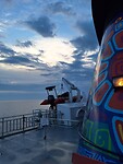 Impressie ferry en de mooie wolkenpartij