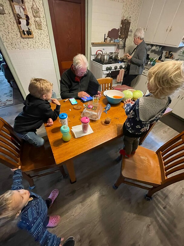 Ook die zaterdag waren de kleinkinderen hier