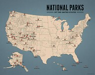 Plattegrond Nationale Parken in USA en Alaska