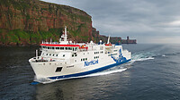 MV-Hamnavoe-sailing-past-the-Old-Man-of-Hoy-in-Orkney