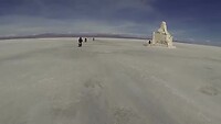 Following German bikers on the Salt Flats