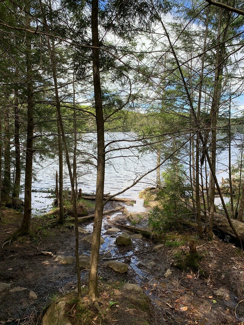 Beneden gekomen aan het Jack Lake