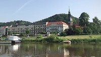 Vanaf het pontje bij Bad Schandau
