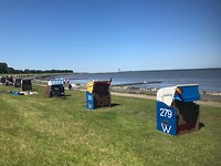 Strandstoelen bij Cuxhaven