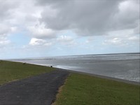De Waddenzee met in de verte het mooie weer
