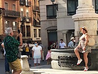 Fotosessie bij fontein op Plaza Mayor