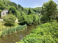 Rivier de Reno waarlangs we de regio Emilia Romagna in fietsen