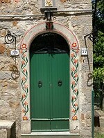 Voordeur gehucht boven Porretta Terme