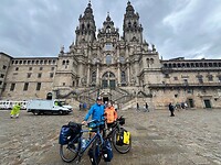 Aankomst in Santiago bij de Kathedraal