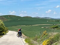 Een eenzame fietser