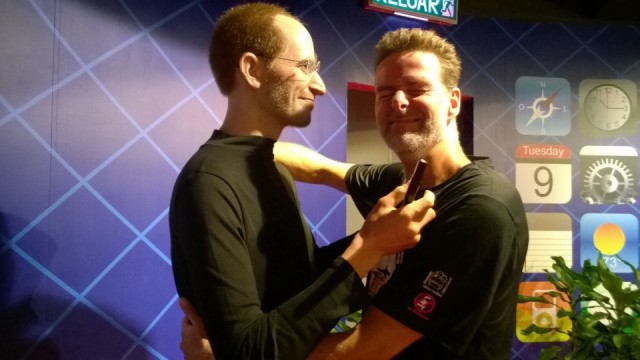 Met vriend Steve Jobs