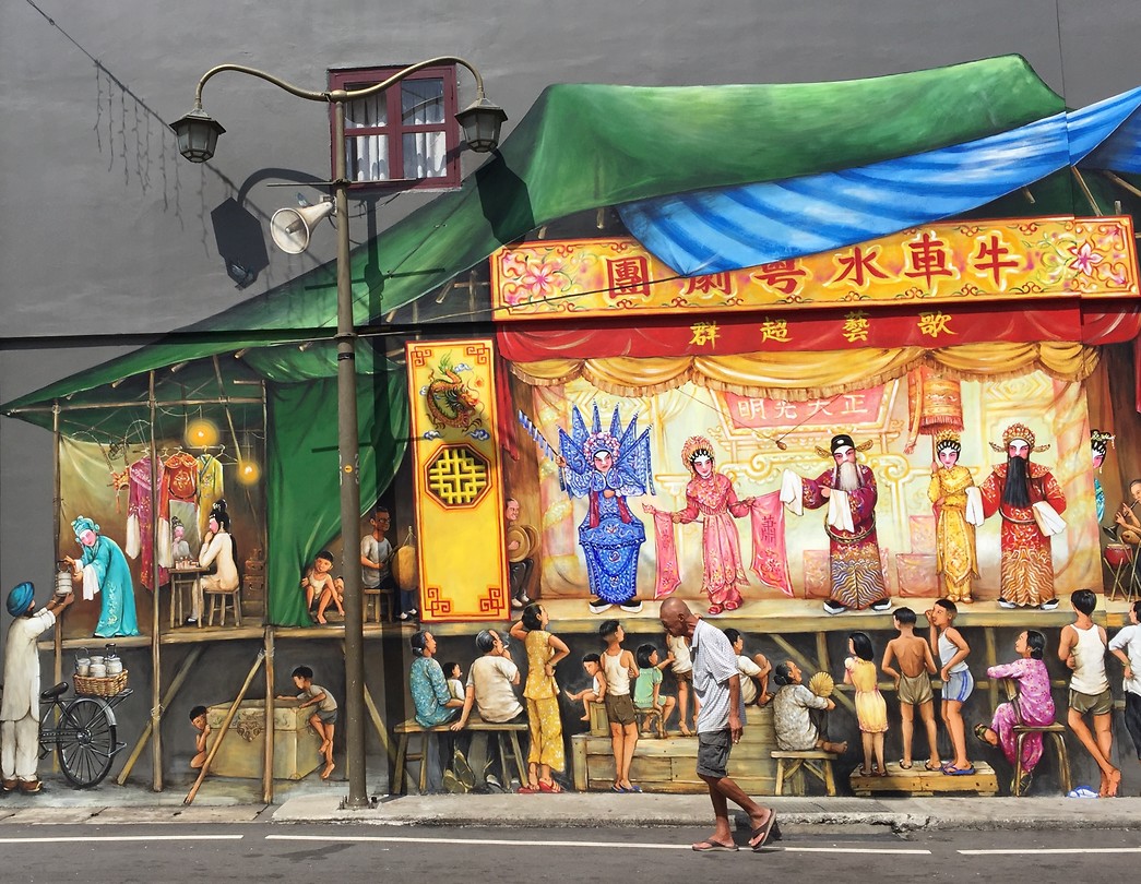 Muurschildering Chinatown