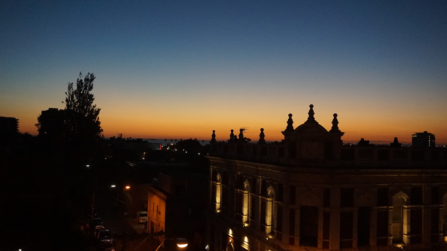 Zonsondergang vanaf de kamer