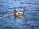 Vera Davids, pittbull in het water