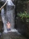 Lekker wassen onder de waterval