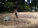 Winnende goal op lokaal voetbalveld