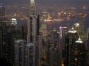 HK bij nacht vanaf de peak