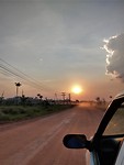Dirt road sun set