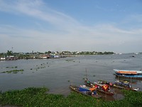 Chau Doc, boot Vietnam-Cambodja