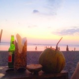 Sunset and coconuts