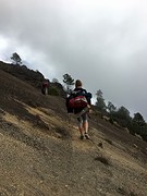 Walking in the black vulcano ashes/rocks