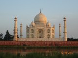 Taj Mahal bij zonsondergang