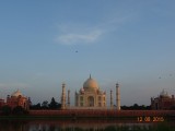 Taj Mahal bij zonsondergang