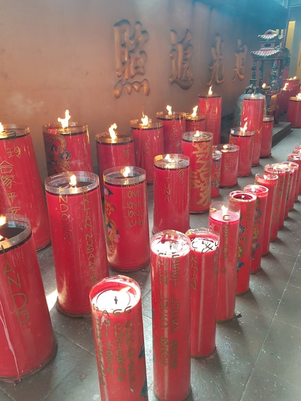 Inside a Buddhist temple