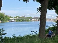 Uitzicht over de Maas, de Hoge Brug