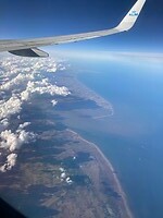 20 minuten na vertrek vanaf Schiphol, land in zicht