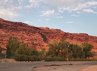 Zonsondergang tegenover de campground in Moab
