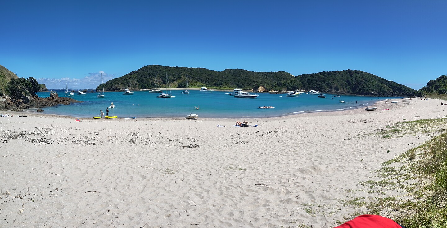 Baai om te zwemmen en lunchen