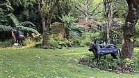De tuin van de overnacht plaats