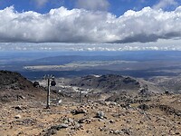Bovenaan de kabelbaan vanaf Mt Ruapehu