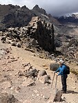 Berna wandelt op mt Ruapehu