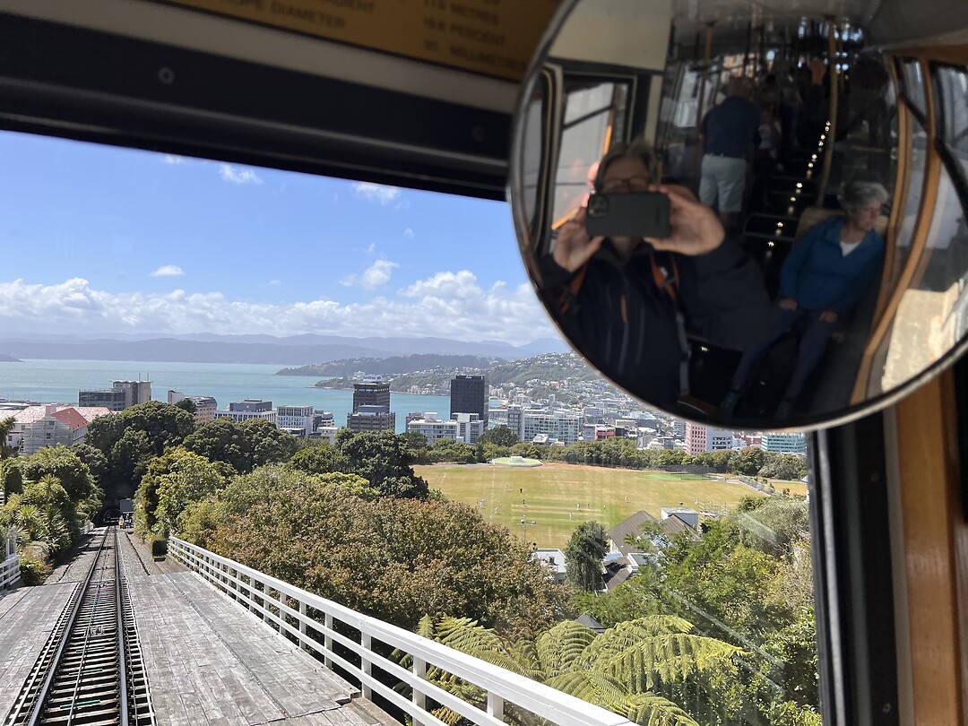 Cable car van Wellington naar uitzichtpunt